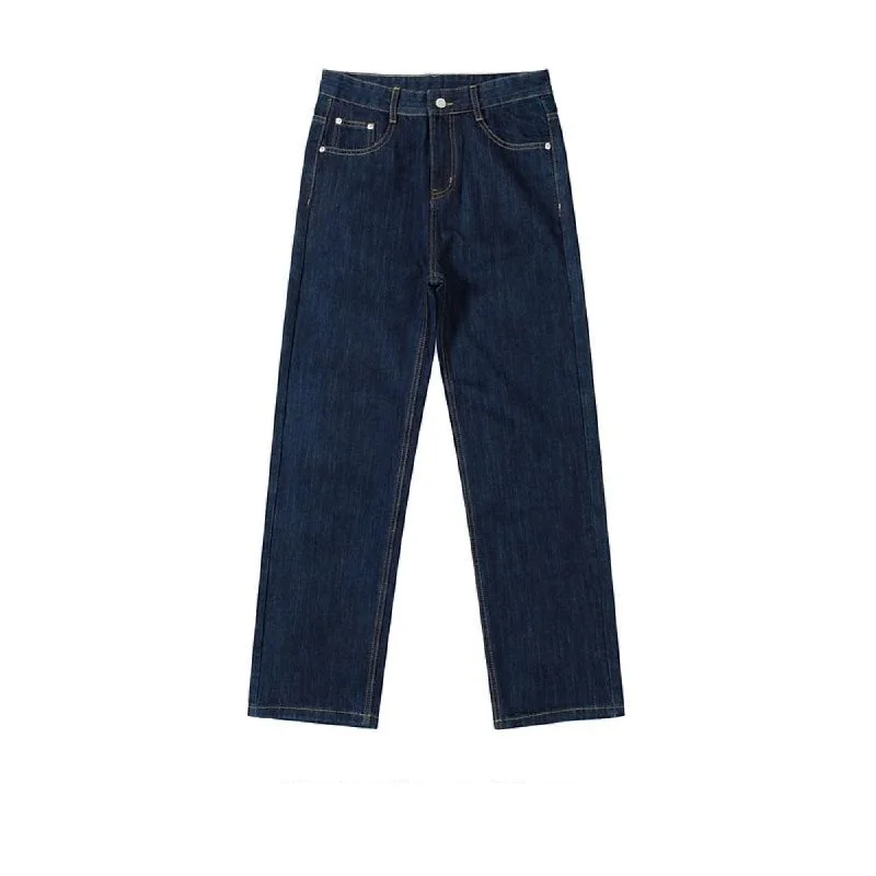 Straight - leg women jeans with a classic and timeless appealBasic Washed Straight Jeans