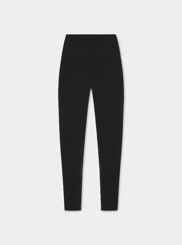 Plus Size Women's Stretch Cotton Tight Trousers in Navy for Comfortable Everyday WearSOFT TOUCH EMBLEM LEGGINGS - BLACK