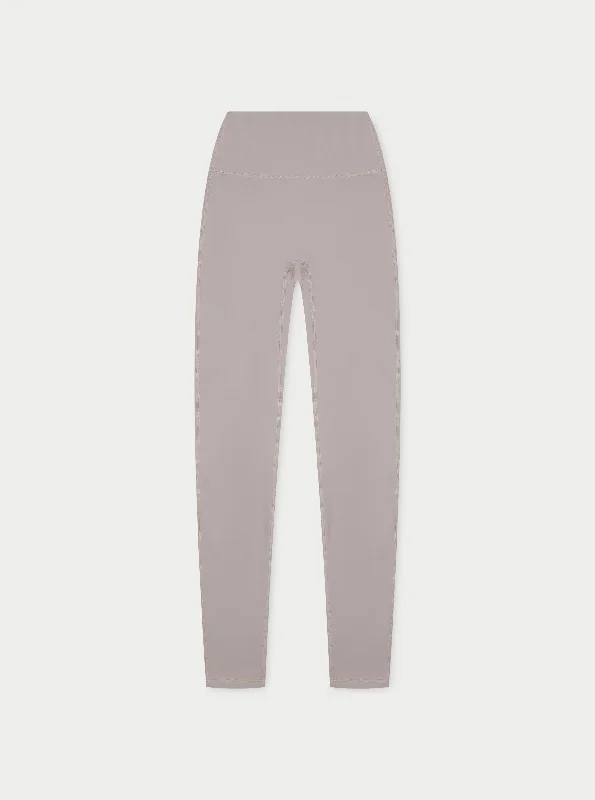 Women's Leather - Look Tight Trousers with Zipper Details in Dark Gray for an Urban StyleEMBLEM SCULPTING STRETCH LEGGINGS - GREY