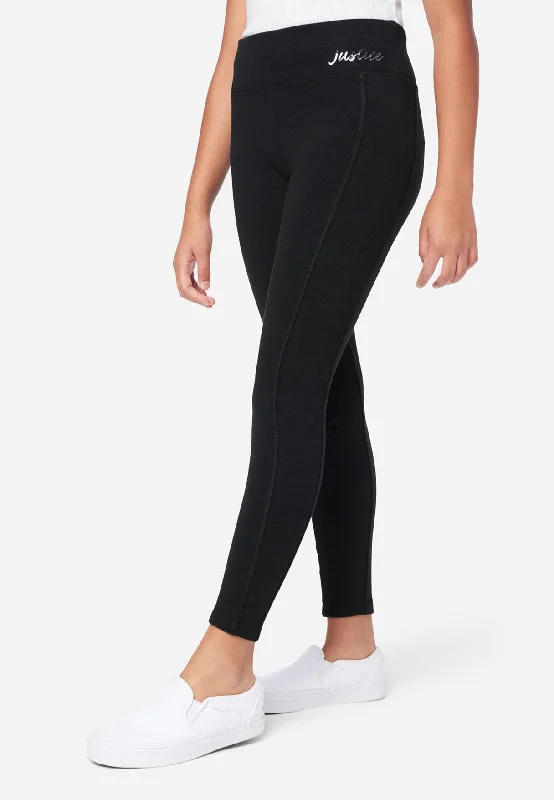 Women's Fleece - Lined Tight Trousers in Dark Blue for Warmth in Cold WeatherFleece-Lined Full-Length Leggings