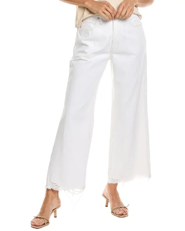 Plus Size Women's Embroidered Tight Trousers in White for a Feminine and Elegant StyleFRAME Denim White Modern Relaxed Straight Jean