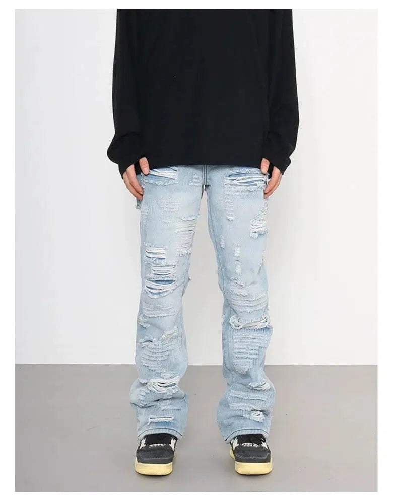 Distressed women jeans for a trendy and edgy lookSlim Blue Ripped Jeans