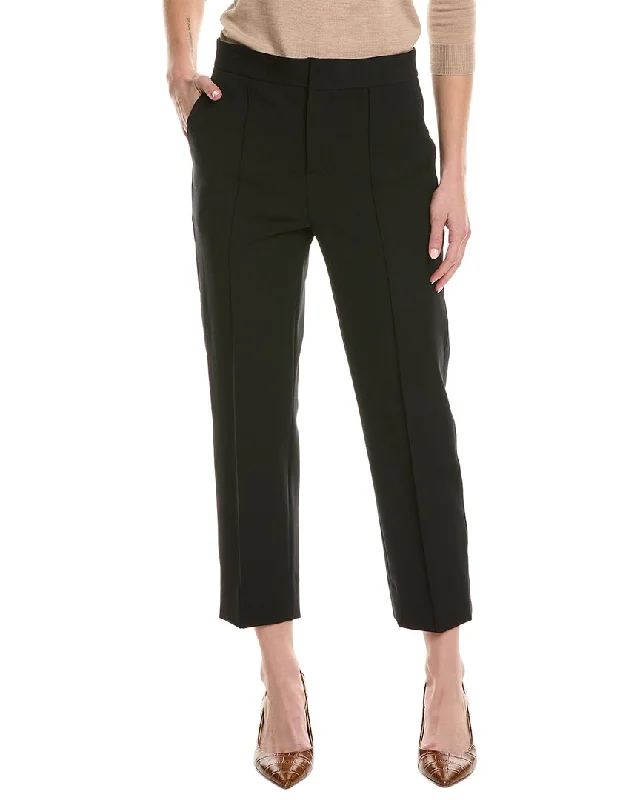 Women's Tight Trousers with Rhinestone Embellishments in Silver for a Sparkly LookVince Tapered Stove Pipe Pant