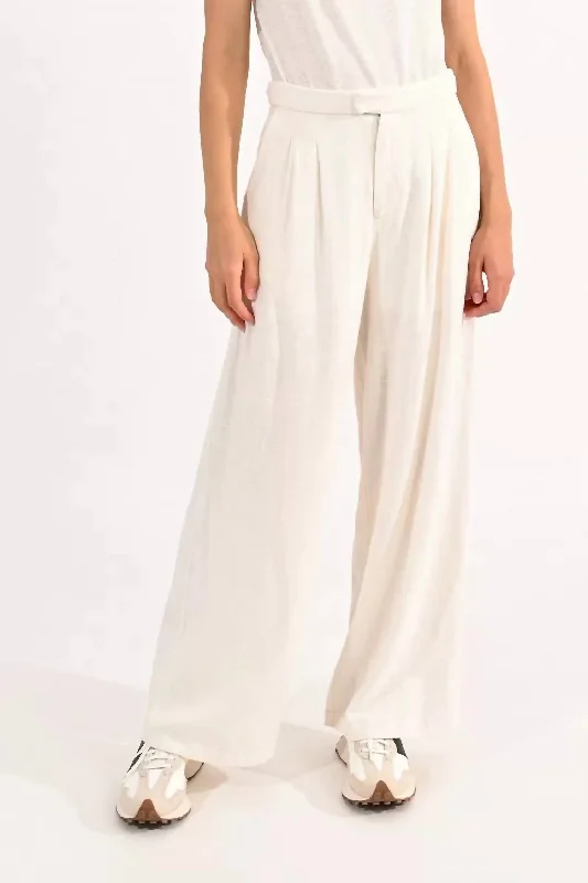 Women's Leather - Look Tight Trousers with Zipper Details in Dark Gray for an Urban StyleWide Leg Pants In Off White