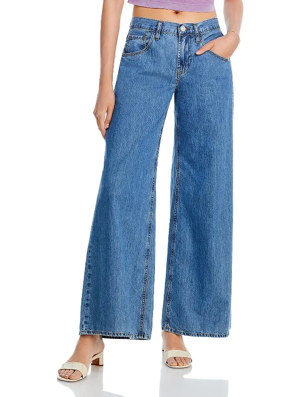 High - rise flare women jeans for a 70s - inspired lookWomens Denim Mid Rise Wide Leg Jeans