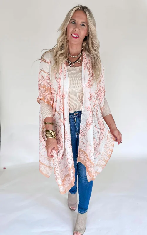 cropped women cardigan to pair with high - waisted jeansAphrodite Paisley Kimono - Final Sale