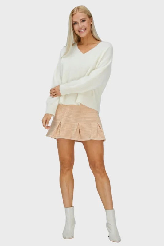 cropped women cardigan to pair with high - waisted jeansV-Neck Brushed Cashmere Sweater