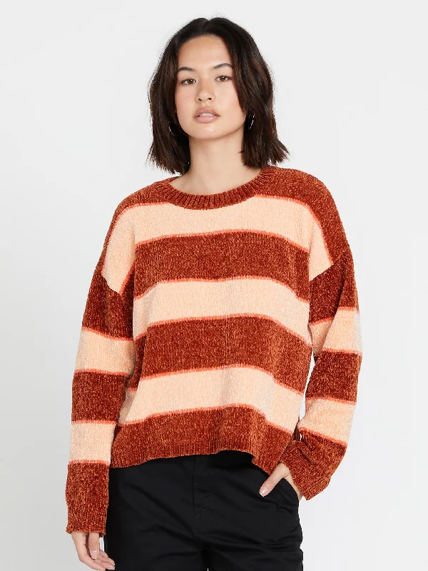 ribbed women cardigan with a classic textureBubble Tea Sweater - NUTMEG