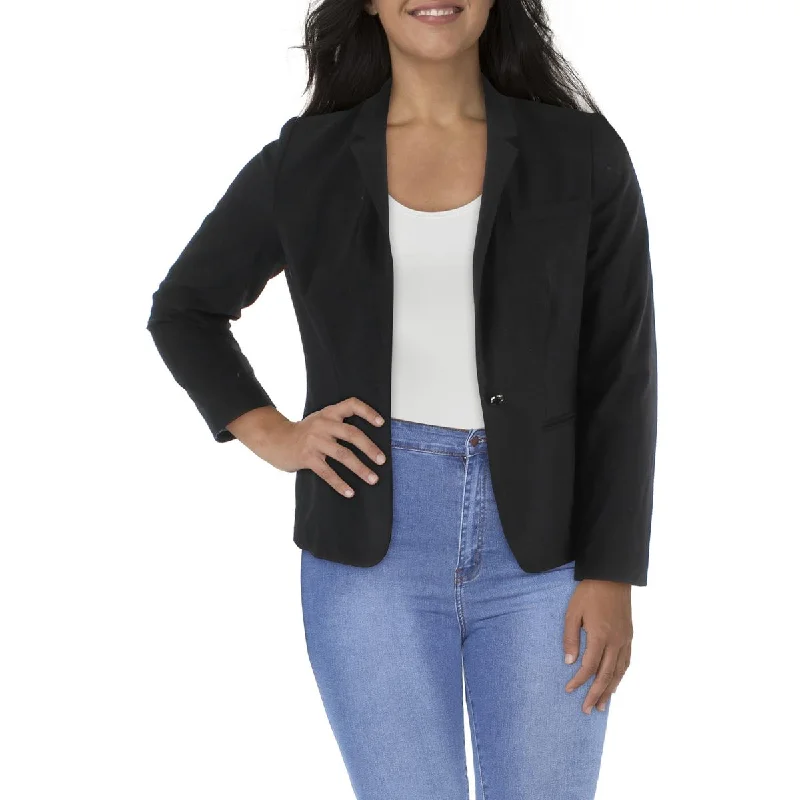 Plus Size Women's Military - Inspired Blazers with Gold Accents for a Bold LookCalvin Klein Womens Petites Pintuck Suit Separate One-Button Blazer