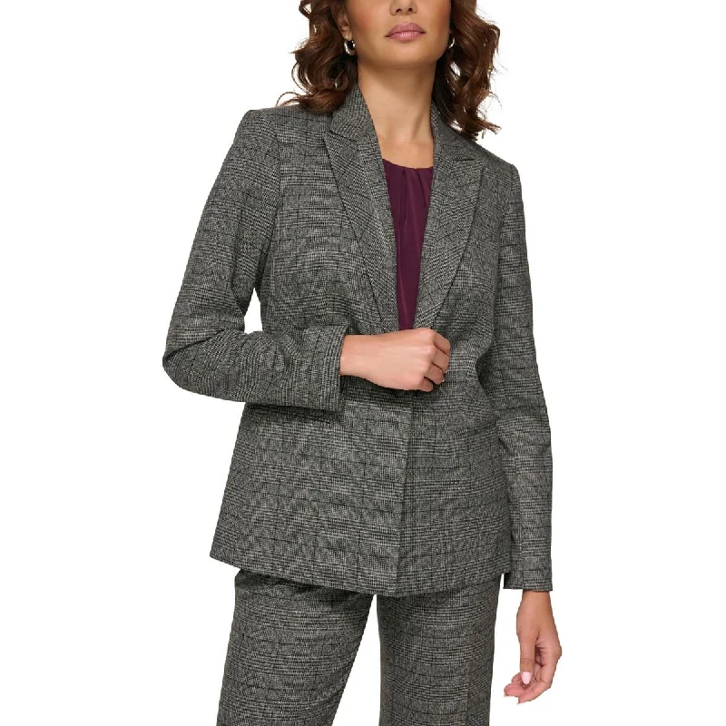 Women's Notched Lapel Blazers in Beige for a Timeless OutfitCalvin Klein Womens Petites Suit Separate Office One-Button Blazer