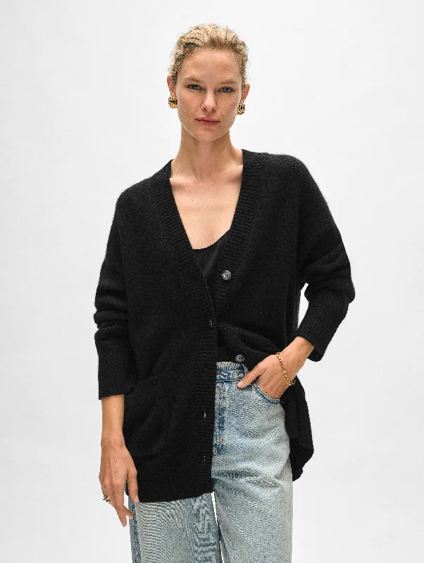 hand knitted women cardigan with artisanal charmCashmere Luxe Pocket Cardigan