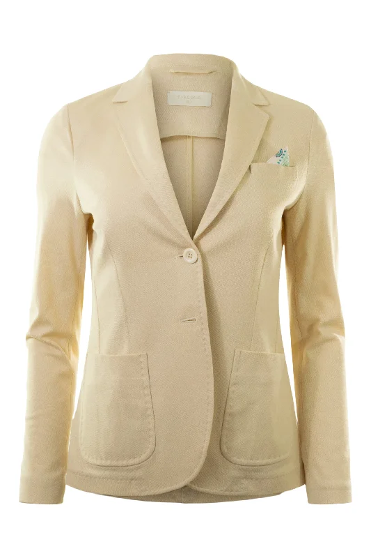 Women's Longline Linen Blazers in Pastel Colors for Summer EventsCircolo 1901 Slim Fit Jacket in Sugar