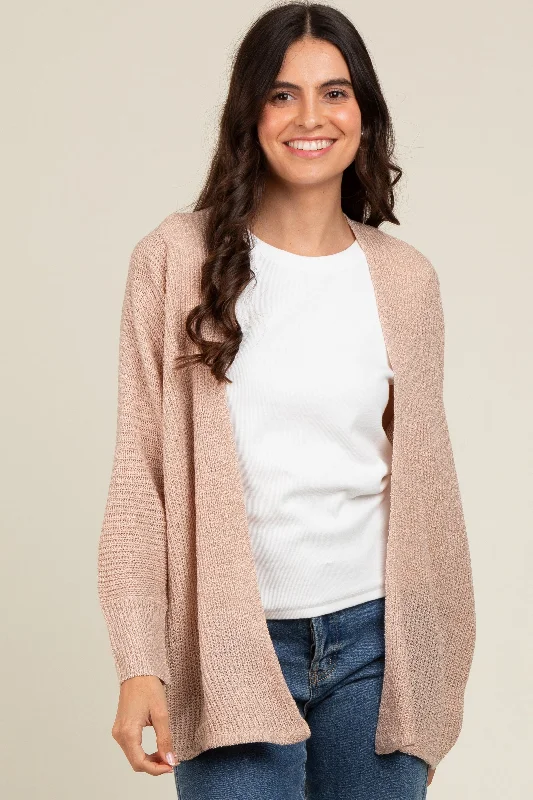 open front women cardigan for easy stylingCream Knit Open Front Cardigan