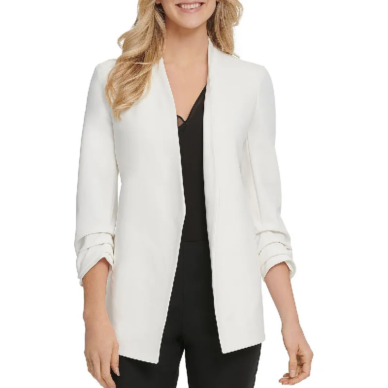 Plus Size Women's Embroidered Blazers in Floral Patterns for a Feminine TouchDKNY Womens Crepe Long Sleeves Open-Front Blazer