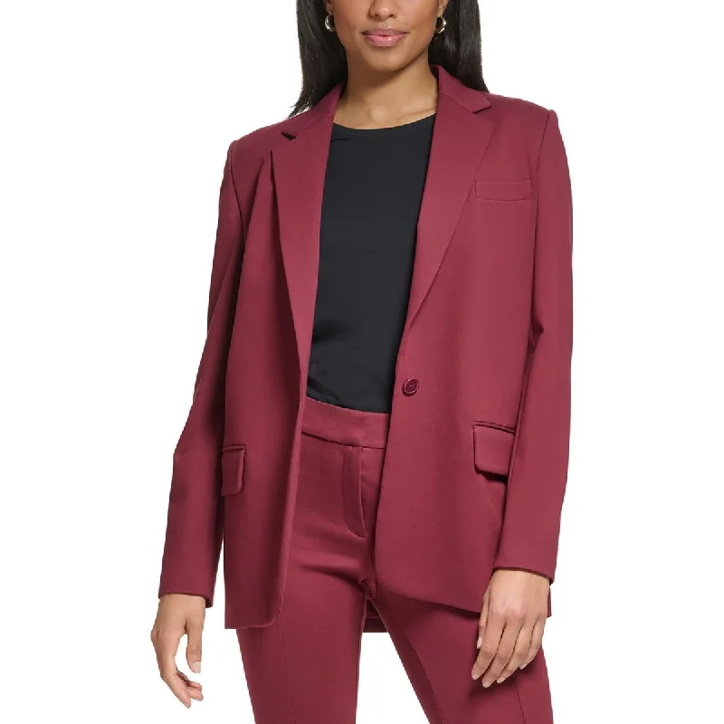 Plus Size Women's Military - Inspired Blazers with Gold Accents for a Bold LookDKNY Womens Petites Office Business One-Button Blazer