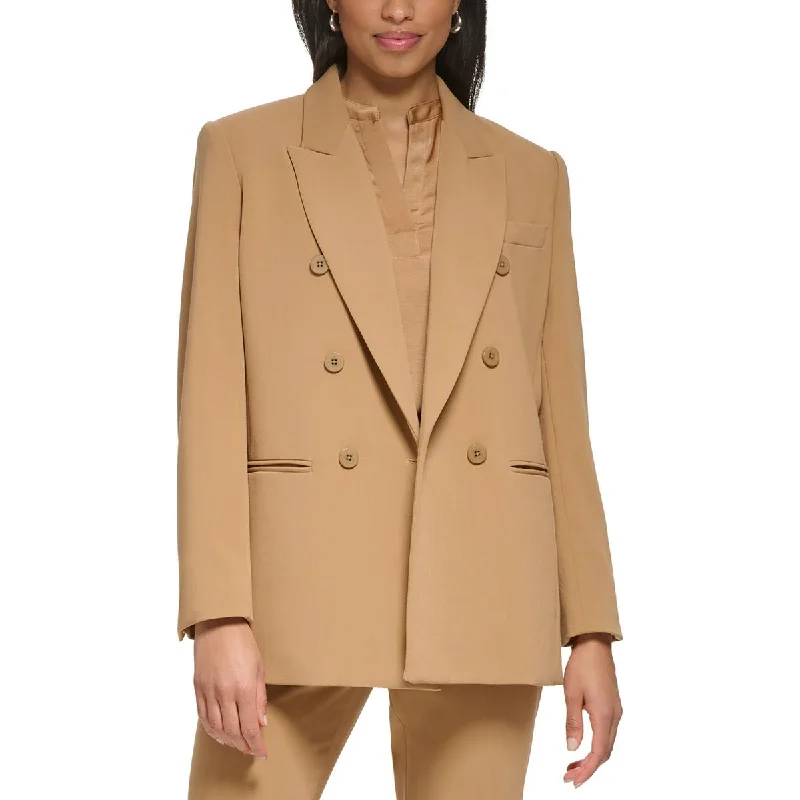 Women's Longline Linen Blazers in Pastel Colors for Summer EventsDKNY Womens Petites Suit Separate Office Double-Breasted Blazer