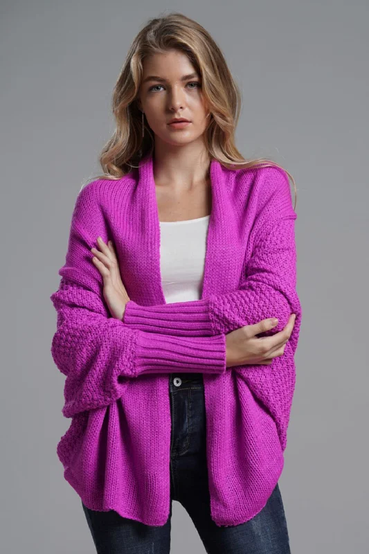 long length women cardigan with side slitsDolman Cardi