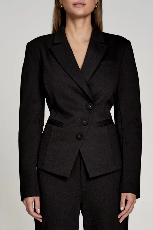 Women's Tailored Stretch Blazers in Navy Blue for Business MeetingsHourglass Tailored Blazer