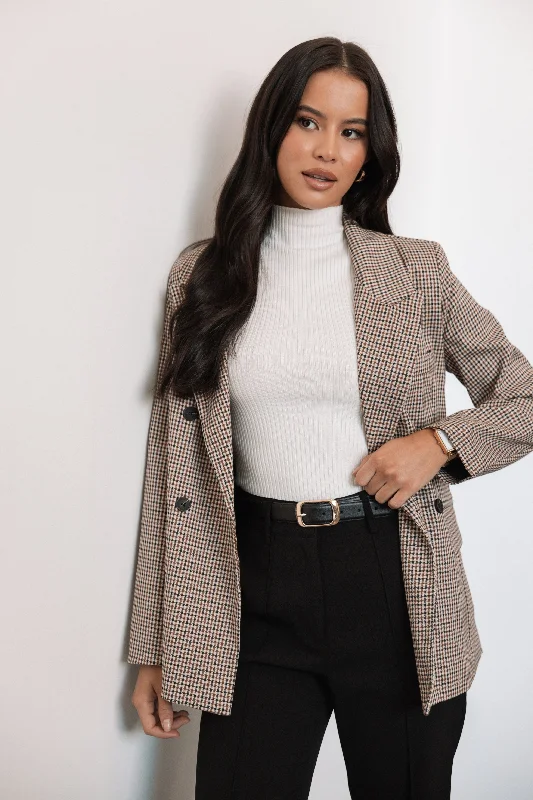 Single - Breasted Women's Tweed Blazers with Gold Buttons for a Classic LookJuliette Blazer - Brown