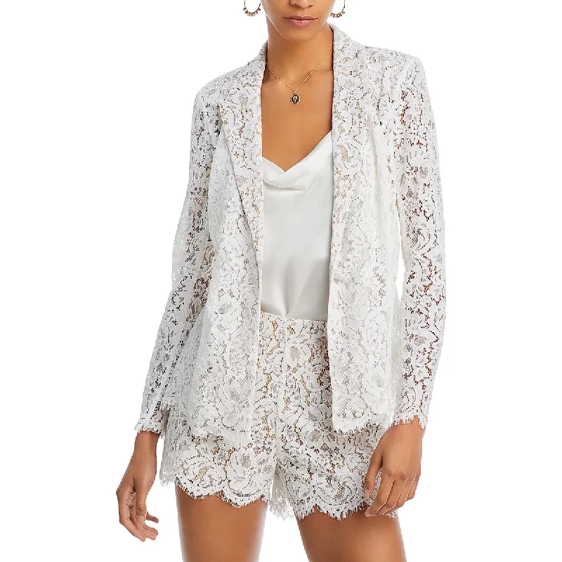 Plus Size Women's Embroidered Blazers in Floral Patterns for a Feminine TouchL’Agence Womens Clementine Lace Long leeves One-Button Blazer