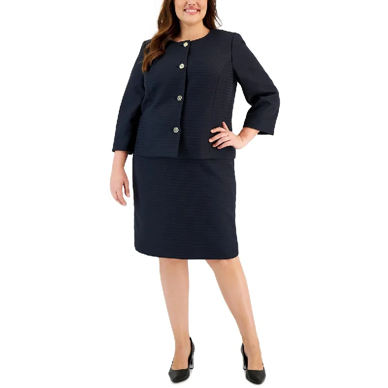 Women's Peplum Blazers in Emerald Green for a Stylish Work AttireLe Suit Womens Plus Office Business Collarless Blazer