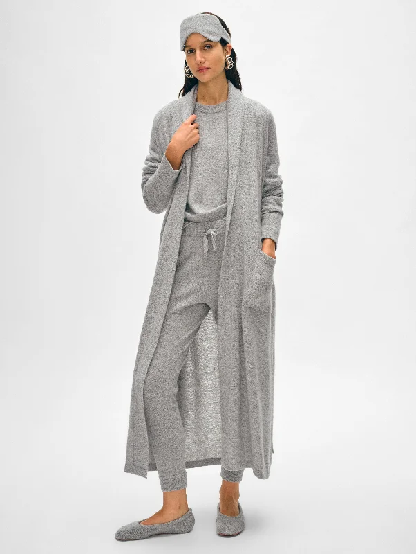 cable knit women cardigan with intricate patternsLong Cashmere Robe