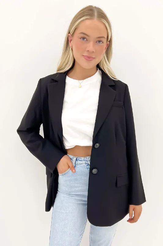 Oversized Women's Checkered Blazers in Black and White for a Trendy StyleNaomi Blazer Black