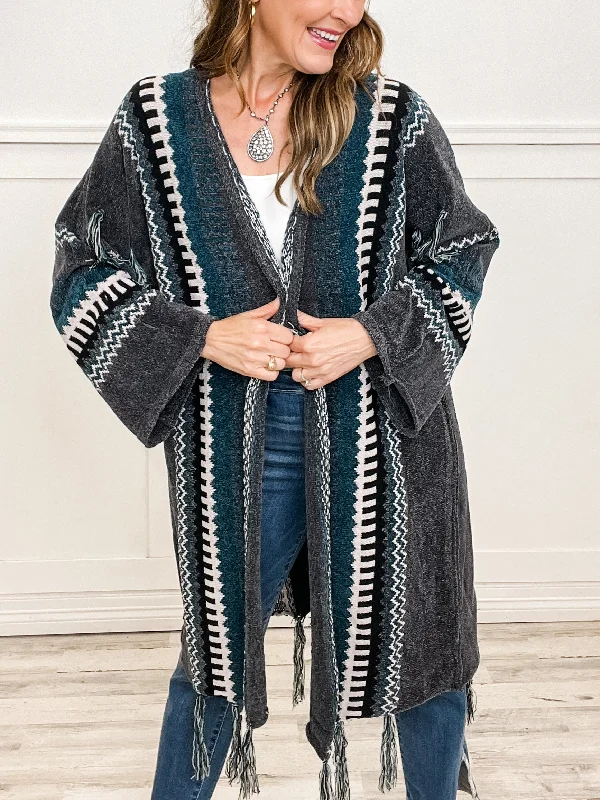 maternity women cardigan for expecting momsOpen Front Tribal Aztec Cardigan Sweater