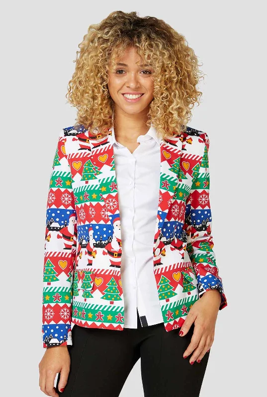 Single - Breasted Women's Linen Blend Blazers in Earth Tones for Casual WearSnazzy Santa