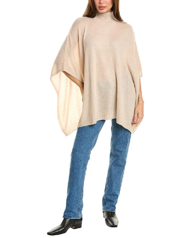 High - Low Hem Women's Cashmere - Blended SweatersAmicale Cashmere Funnel Neck Cashmere Poncho