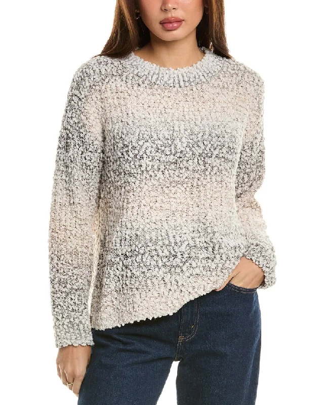 Split - Hem Women's Linen Blend Sweaters for SpringBobeau Popcorn Knit Sweater