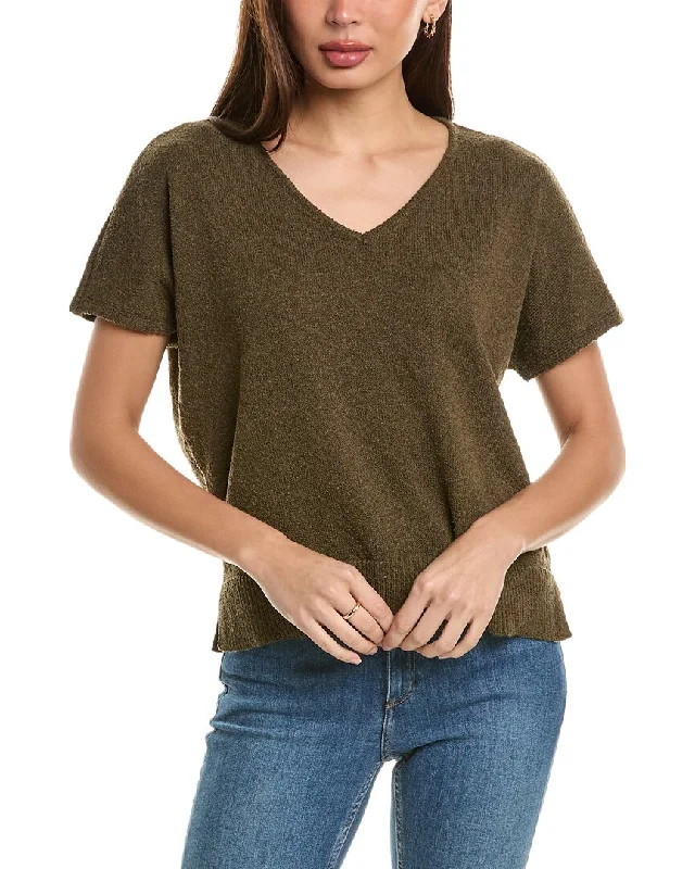 Split - Hem Women's Linen Blend Sweaters for SpringBobeau Short Dolman Sweater