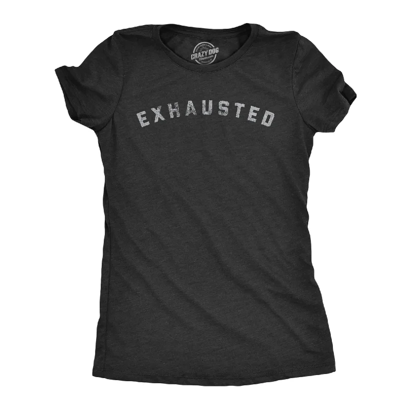 V - Neck Women T Shirt to Enhance the NecklineExhausted Women's T Shirt