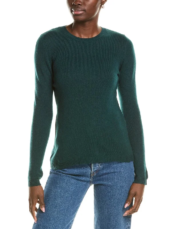 V - Neck Women's Ribbed Wool Sweaters for FallForte Cashmere Crewneck Cashmere Sweater