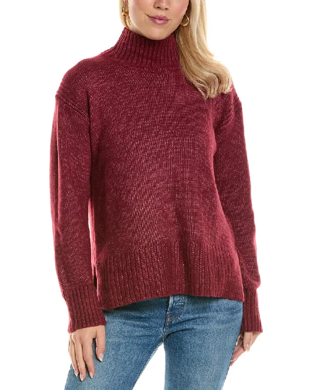 Plus Size Women's Belted Cable Knit SweatersJoseph A. Turtleneck Sweater