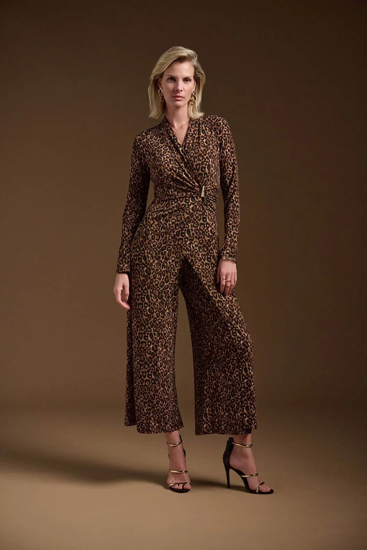 Cropped Women's Angora Blend Sweaters for a Trendy LookJoseph Ribkoff Silky Knit Animal Print Culotte Jumpsuit