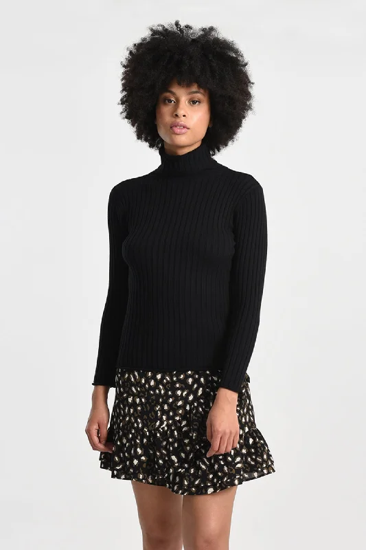 Button - Down Women's Shetland Wool Sweaters in Traditional PatternsMolly Bracken Turtleneck Ribbed Jumper