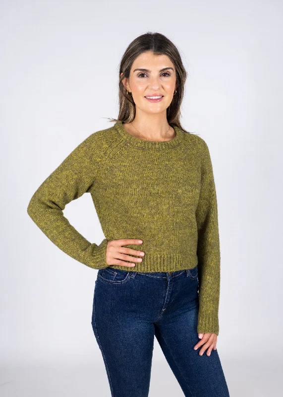 Mock Neck Women's Alpaca Wool Sweaters in Earth TonesMolly Bracken Khaki Knitted Sweater