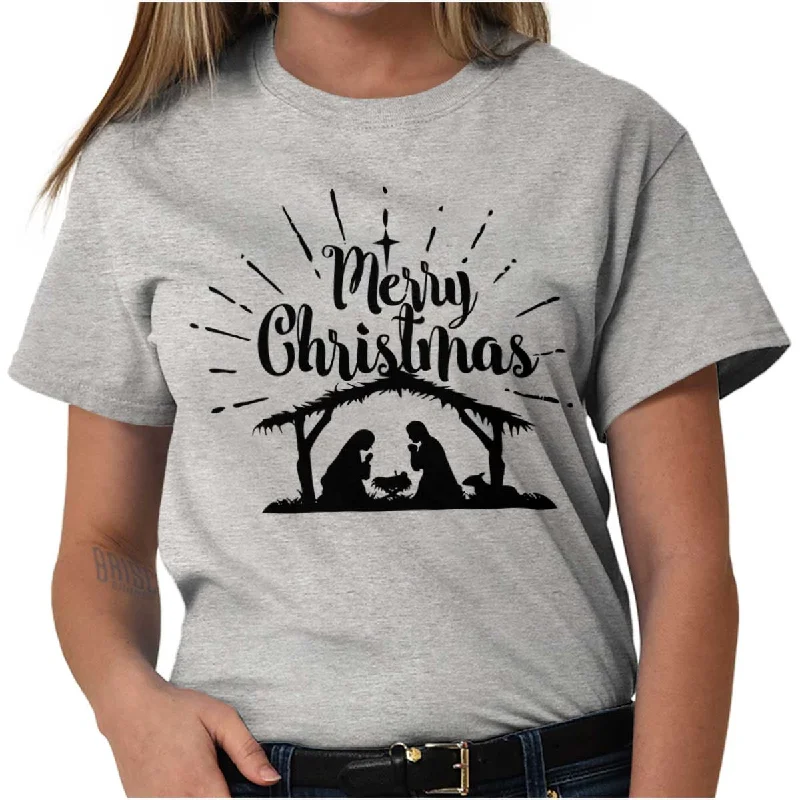 Plus Size Women T Shirt for a Comfortable and Flattering FitNativity Xmas T Shirt