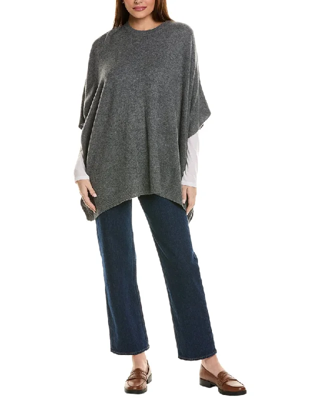 Plus Size Women's Belted Cable Knit SweatersPhenix Cashmere Poncho