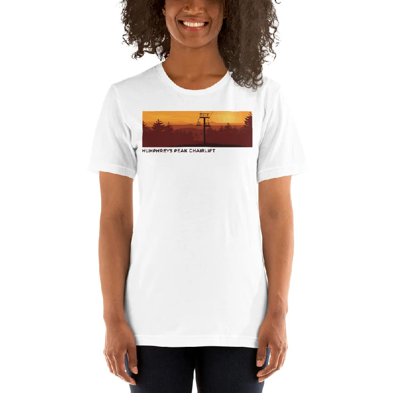 Sequined Women T Shirt for a Sparkly Night OutSunset at Humphreys Peak Chairlift Short-Sleeve Ladies T-Shirt