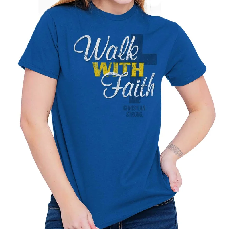 Organic Cotton Women T Shirt for Eco - Conscious WearersWalk With Faith T Shirt