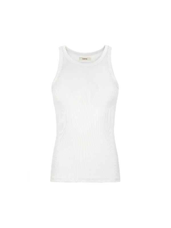 V - Neck Women T Shirt to Enhance the NecklineWomen's 365 Lightweight Rib Tank Top—off-white