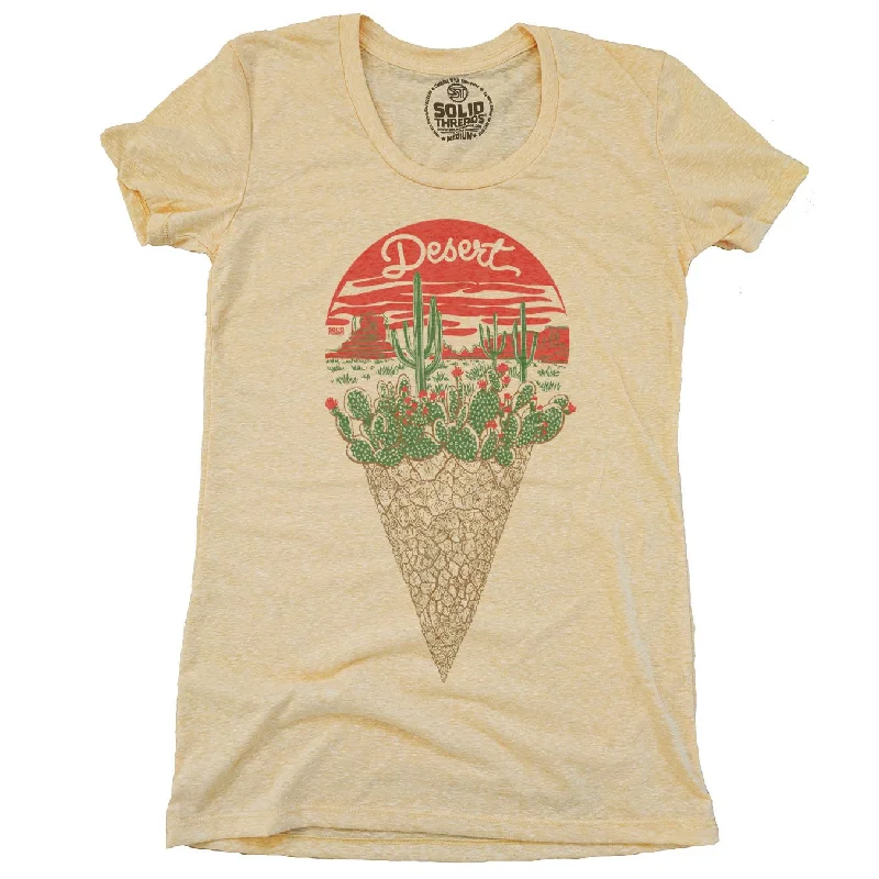 Ringer T Shirt Women with Retro - Inspired StripesWomen's Desert Cone T-shirt