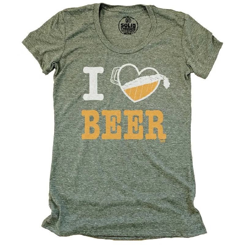 V - Neck Women T Shirt to Enhance the NecklineWomen's I Heart Beer T-shirt