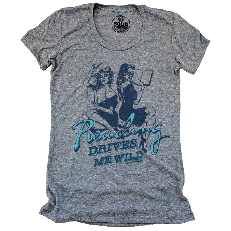 Distressed Women T Shirt with a Laid - Back AestheticWomen's Reading Drives Me Wild T-shirt