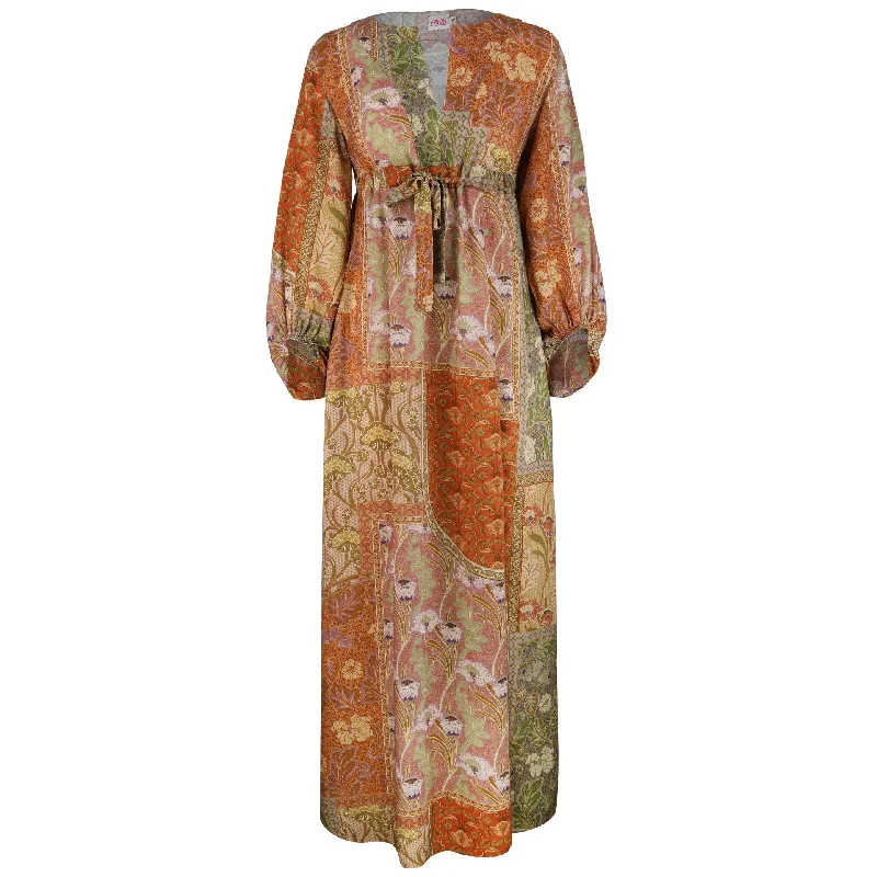 Maxi Women Dress with Floral Print for a Bohemian VibeBetsy Orange Print Dress