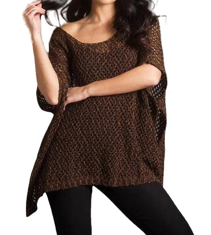 Sleeveless Women's Silk Blend Sweater Dresses for a Sophisticated LookCrochet Poncho In Spice