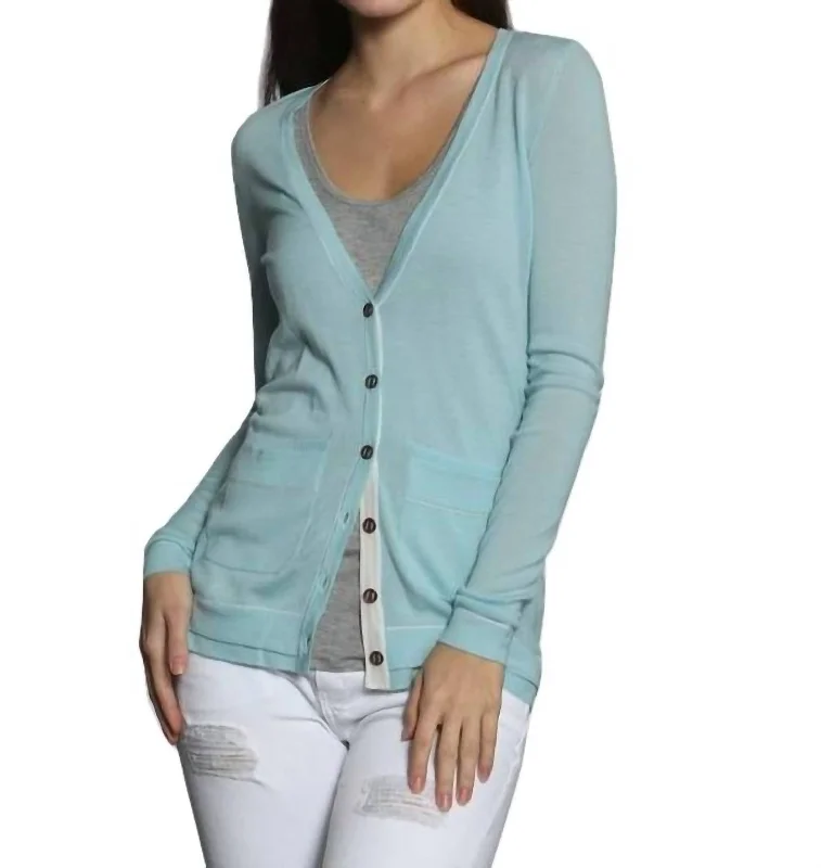 Sleeveless Women's Silk Blend Sweater Dresses for a Sophisticated LookDouble Rib Cardigan In Mint