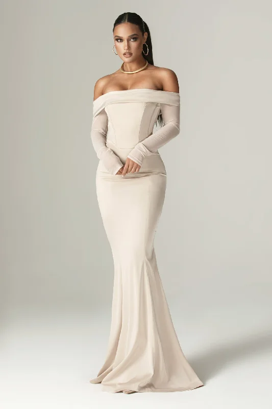 Plus Size Women Dress with a Flattering A - Line Cut for Comfort and StyleGiulia Mermaid Corset Gown (Champagne)